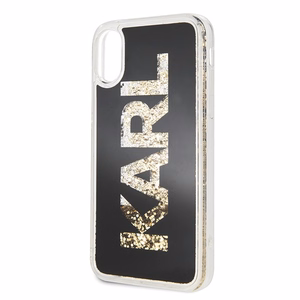 Karl Lagerfeld Karl Logo Glitter iPhone X/Xs kotelo - Musta