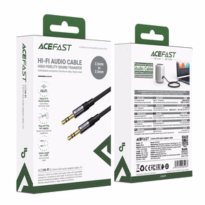 Acefast J10 AUX kaapeli mini jack 3.5mm 1m - musta