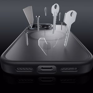 Benks Magnetic Mist Suojakuori metallikehyksellä iPhone 16 Plus:lle musta