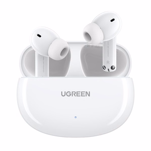 Ugreen HiTune T6 -langattomat kuulokkeet ANC-toiminnolla + USB-A - USB-C -kaapeli, valkoinen