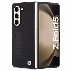 BMW Signature Logo Imprint Suojakuori Samsung Galaxy Z Fold 5:lle - musta