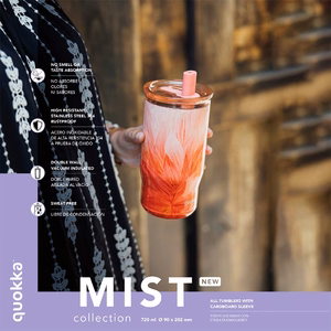 Quokka Mist ruostumattomasta teräksestä valmistettu termosmuki pillillä, 720 ml, Violetit kukat