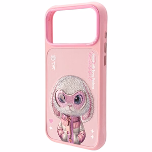 Nimmy Cool&Cute 2.0 Rabbit Suojakuori iPhone 17 Pro:lle - Vaaleanpunainen