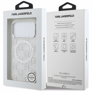 Karl Lagerfeld IML KL Monogram MagSafe suojakuori iPhone 17 Pro - valkoinen