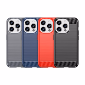Flexible carbon pattern case for iPhone 15 Pro Carbon Case - black