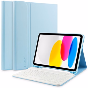 Tech-Protect SC Pen + Keyboard Suojakuori näppäimistöllä iPad 10.9" 2022:lle - vaaleansininen