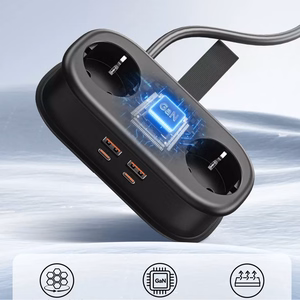 Orico AP3 20W GaN 5in1 jatkojohto 2x AC + 2x USB-A + 1x USB-C - musta