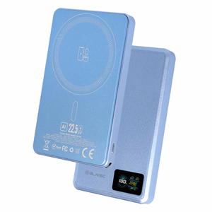 Blavec BJ-03 10000 mAh ohut magneettinen MagSafe-varavirtalähde, 13,5 mm, USB-C, 22,5 W, 3-in-1 (PBBJ03-MC10LB) (väri: vaaleansininen; alumiinirunko)