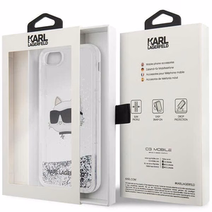 Karl Lagerfeld KLHCI8LNHCCS iPhone 7/8/ SE 2020/2022 silver/silver hardcase Glitter Choupette Head