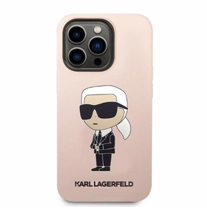 Karl Lagerfeld KLHCP14LSNIKBCP iPhone 14 Pro 6.1" kovakuori vaaleanpunainen/vaaleanpunainen Silicone Ikonik