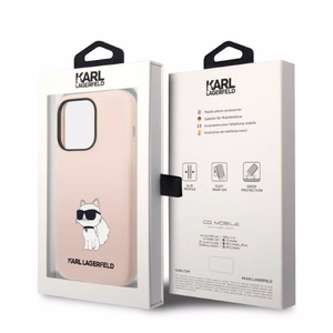 Karl Lagerfeld Silicone Choupette suojakuori iPhone 14 Pro Max:lle - vaaleanpunainen