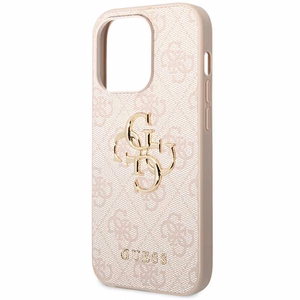 Guess GUHCP14X4GMGPI iPhone 14 Pro Max 6.7" vaaleanpunainen/vaaleanpunainen kovakotelo 4G Iso metallilogo
