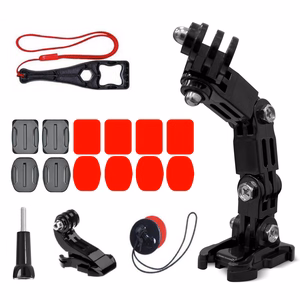 GoPro kypäräkiinnitystarvikkeiden sarja GoPro, DJI, Insta360, SJCam, Eken action-kameroille (GoPro Cycling Helmet Chin Holder)