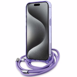 Karl Lagerfeld IML Crossbody Monogram Karl & Choupette Head MagSafe Suojakuori iPhone 15 Pro:lle - violetti