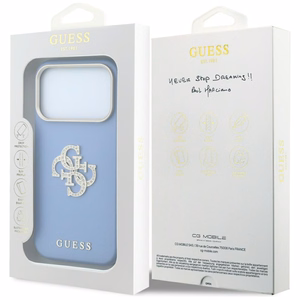 Guess Smooth & Big Strass Logo -suojakuori iPhone 18 Pro Max / 17 Pro Max – sininen