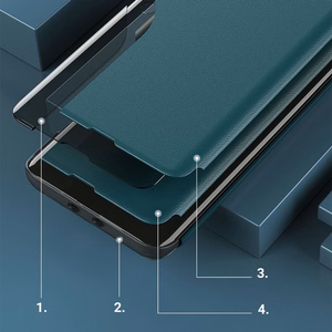 Eco Leather View Case Elegant Flip Cover Case with Stand Function Xiaomi Redmi K40 Pro + / K40 Pro / K40 / Poco F3 Red