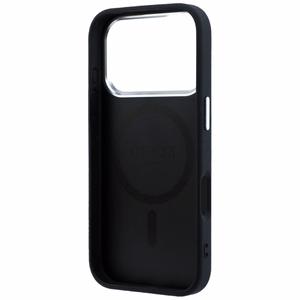 Guess Grained Triangle Logo MagSafe-suojakuori iPhone 17 Pro Max / 18 Pro Max -malleille, musta