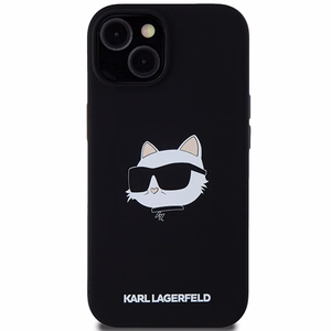 Karl Lagerfeld Silicone Choupette Head MagSafe silikoninen suojakuori iPhone 15 Plus / 14 Plus:lle - musta