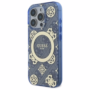 Guess GUHMP16XH4PYEEB iPhone 16 Pro Max 6.9" sininen/sininen kovakuori IML Peony On 4G Background MagSafe