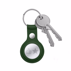 Crong leather protective key-ring case for Apple AirTag 1 / 2, green