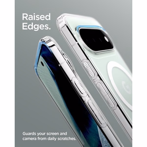 Spigen Ultra Hybrid Mag MagSafe -suojakuori Google Pixel 11 Pro -mallille, läpinäkyvä / valkoinen