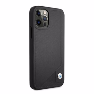BMW Nahka Deboss kotelo iPhone 12 Pro Max - musta