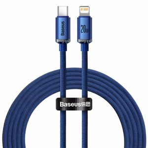 Baseus Crystal Shine USB-C - Lightning kaapeli 2 m 20W (sininen)