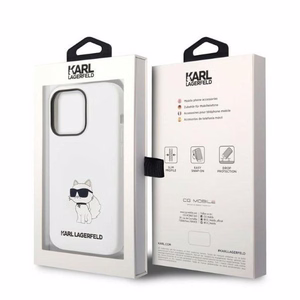 Karl Lagerfeld KLHCP14LSNCHBCH iPhone 14 Pro 6.1 valkoinen/valkoinen kova suojakuori Silicone Choupette