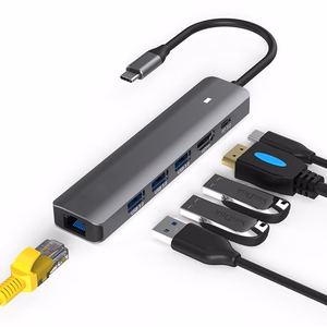 Adapteri USB Type-C - HDMI, LAN, 3x USB 3.0 Type-A, USB Type-C PD100W