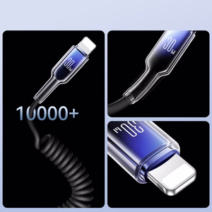 Joyroom S-A43 Crystal-Clear Series 30W USB-C - Lightning kierrekaapeli 1,5 m - musta
