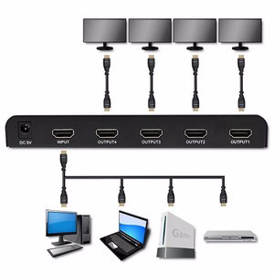 Qoltec 51798 Aktiivinen HDMI-Jakolaite 4x HDMI 4K 3.4Gb/s