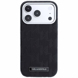 KARL LAGERFELD -kotelo mallille IPHONE 18 Pro Max/17 Pro Max MagSafe-yhteensopiva (Mono Resin Logo) (väri: musta)