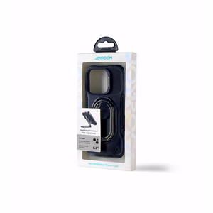 Joyroom Dual sarana tapauksessa iPhone 14 Plus panssaroitu kotelo jalusta ja rengas haltija musta