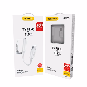 Dudao aanisovitin kuulokeadapteri USB Type C - mini jack 3.5 mm valkoinen (L16CPro white)