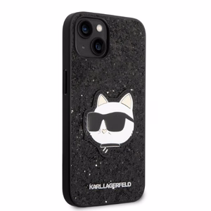 Karl Lagerfeld KLHCP14MG2CPK iPhone 14 Plus 6.7" musta/musta kovakuori Glitter Choupette Patch