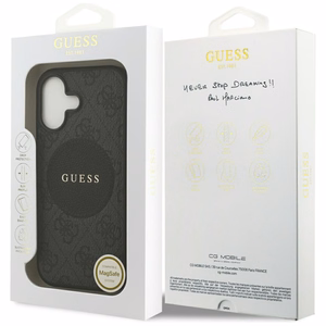 Guess 4G Circle Classic Logo MagSafe Suojakuori iPhone 17:lle - musta