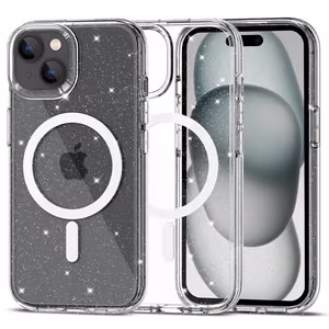 Tech-Protect FlexAir Hybrid MagSafe iPhone 15 Suojakuori - läpinäkyvä glitter