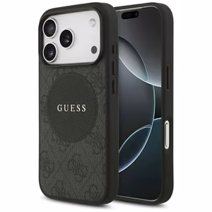 Guess 4G Circle Classic Logo MagSafe Suojakuori iPhone 17 Prolle - musta
