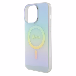 Guess GUHMP15XHITSQ iPhone 15 Pro Max turkoosi/turkoosi kovakuori IML Iridescent MagSafe