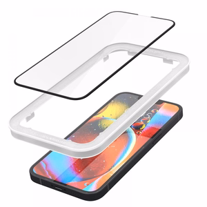 Spigen ALM Glass FC tempered glass for iPhone 13 / 13 Pro / 14 / 16e / 17e - black 2 pcs.