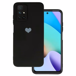 Vennus Silicone Heart Case for Xiaomi Redmi 10 design 1 black