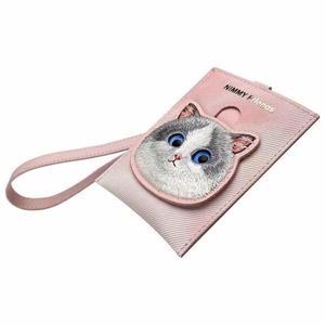 NIMMY 3in1-setti puhelinlaukku + Lompakko + GPS-suoja BIG EYED PET 2.0 Kissa vaaleanpunainen