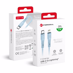 Kaapeli USB C - Lightning Forcell F-Energy PD 3A 27W Silikoninen 1m C346 sininen