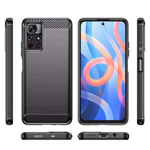 Carbon Case Joustava kansi Hylsy Xiaomi Redmi Note 11 musta