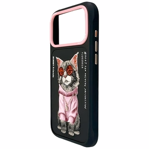 Nimmy Glasses Cool Cat Suojakuori iPhone 17 Pro:lle - Musta