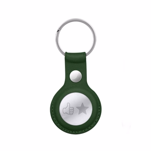 Crong leather protective key-ring case for Apple AirTag 1 / 2, green