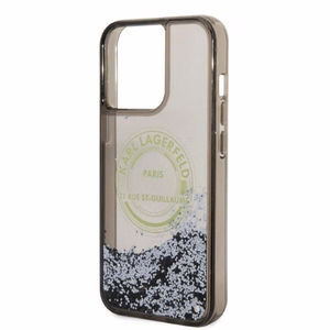 Karl Lagerfeld Liquid Glitter RSG suojakuori iPhone 14 Pro Max:lle - musta