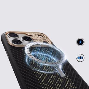 Punainen Benks Magnetic Armor Pro Knight kevlar- ja metallikehyksinen suojakuori (C.K.FL.AP.GD.BA73) malleihin iPhone 18 Pro Max / iPhone 17 Pro Max Camera Control -painikkeella