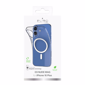 Puro 03 Mag MagSafe Silikoninen Suojakuori iPhone 16 Plusalle - läpinäkyvä