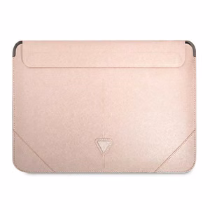 Guess Saffiano Triangle Logo case for a 16" laptop - pink
